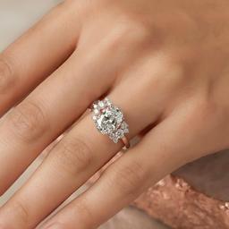 Oval Cluster Ring