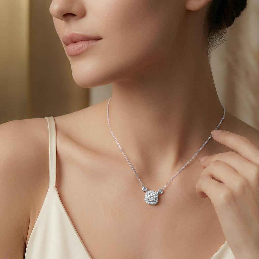Cushion Halo Pendant