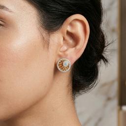 Round Diamond Sunburst Studs