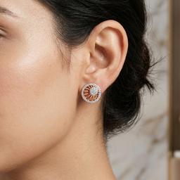 Round Diamond Sunburst Studs