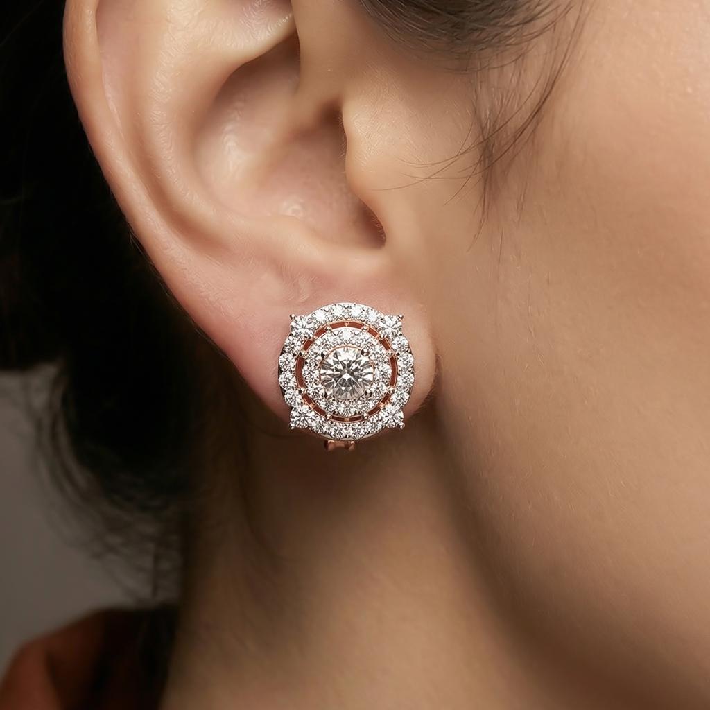 Royal Halo Stud Earrings