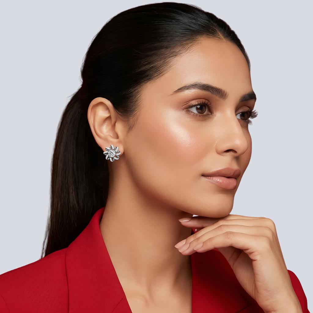 Ribbon Bloom Stud Earrings