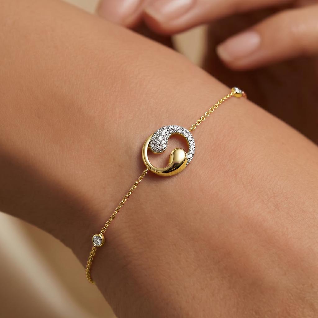 Zyra Yin-Yang Diamond Slider Bracelet