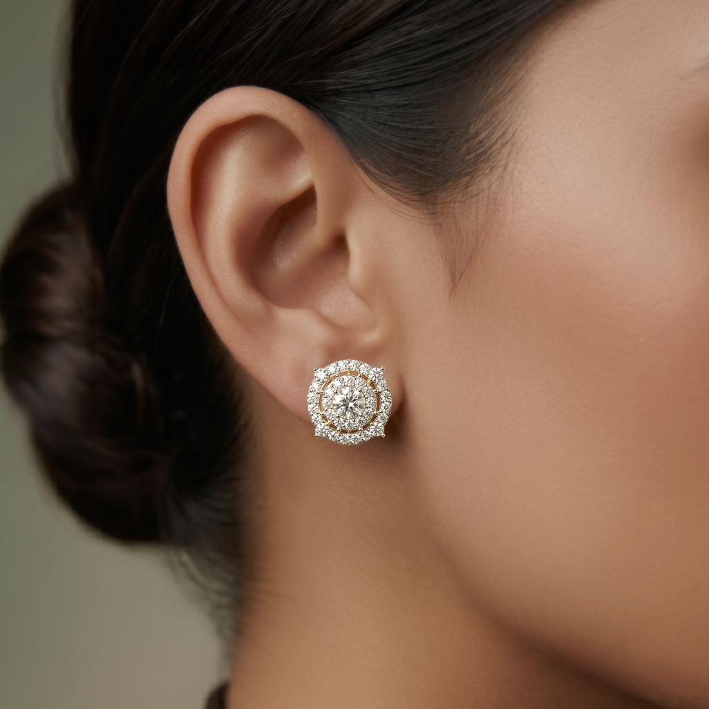Royal Halo Stud Earrings