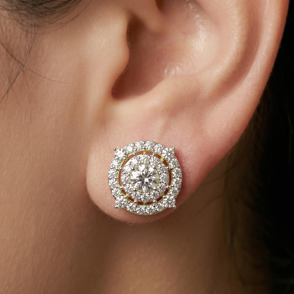 Royal Halo Stud Earrings