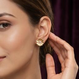 Round Diamond Floral Studs