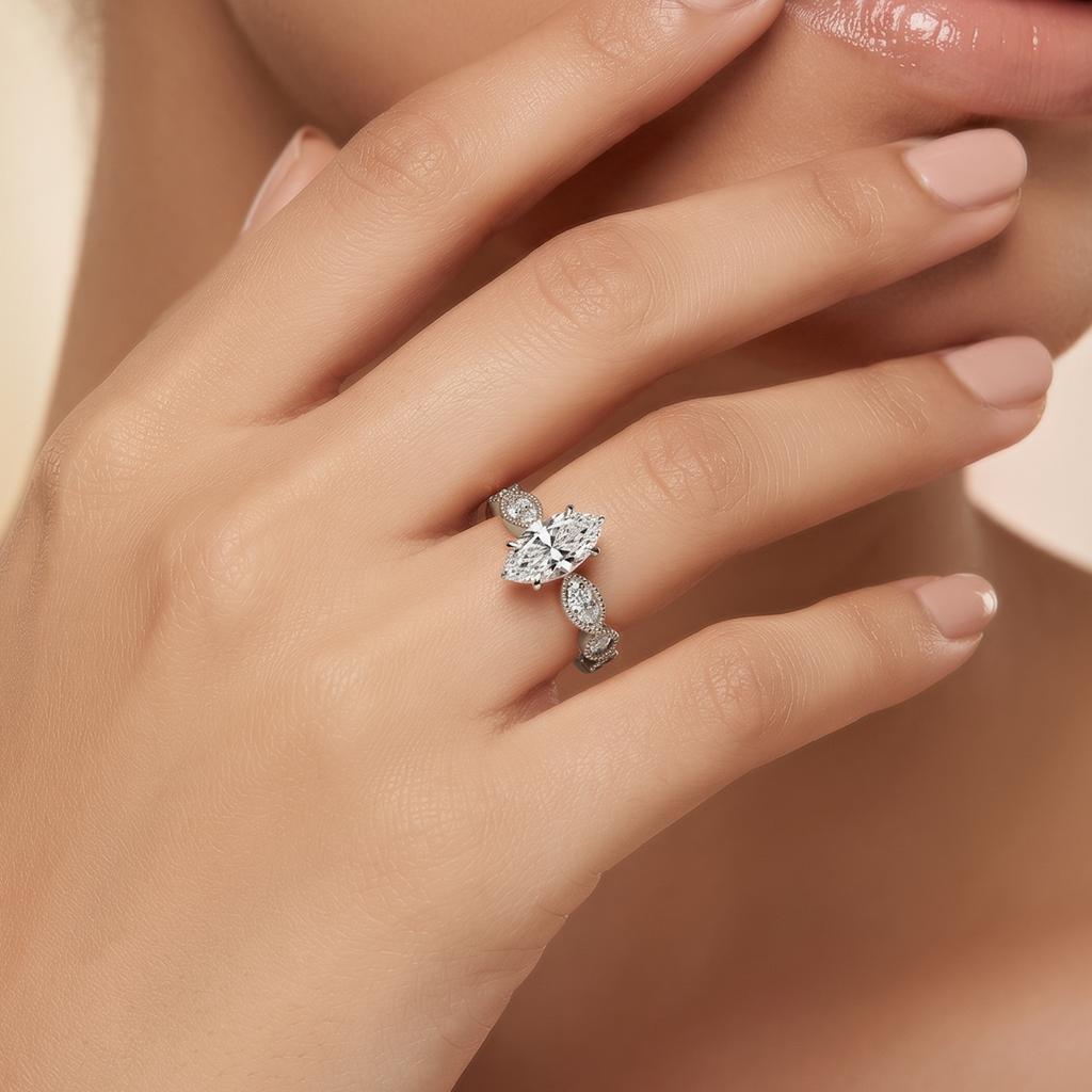 Vintage Marquise Solitaire Ring