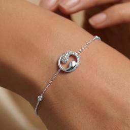 Zyra Yin-Yang Diamond Slider Bracelet