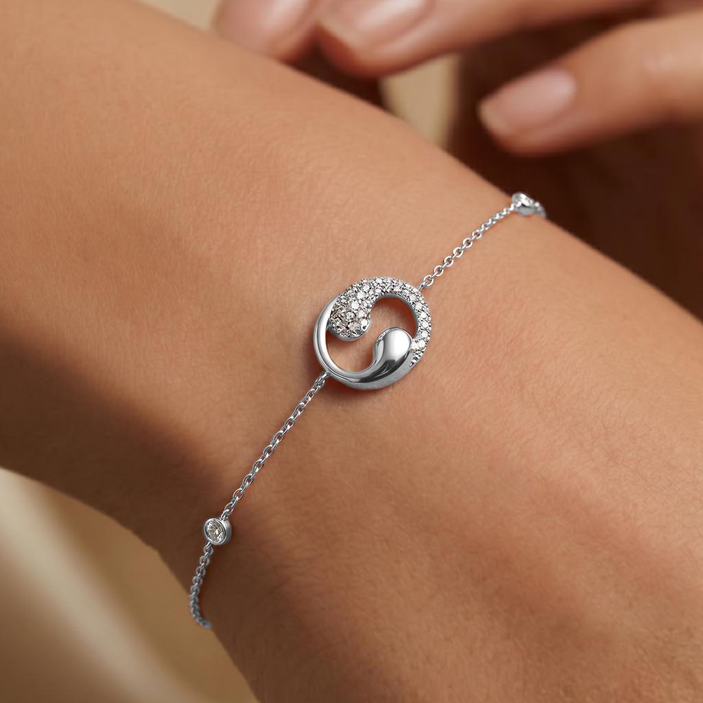 Zyra Yin-Yang Diamond Slider Bracelet