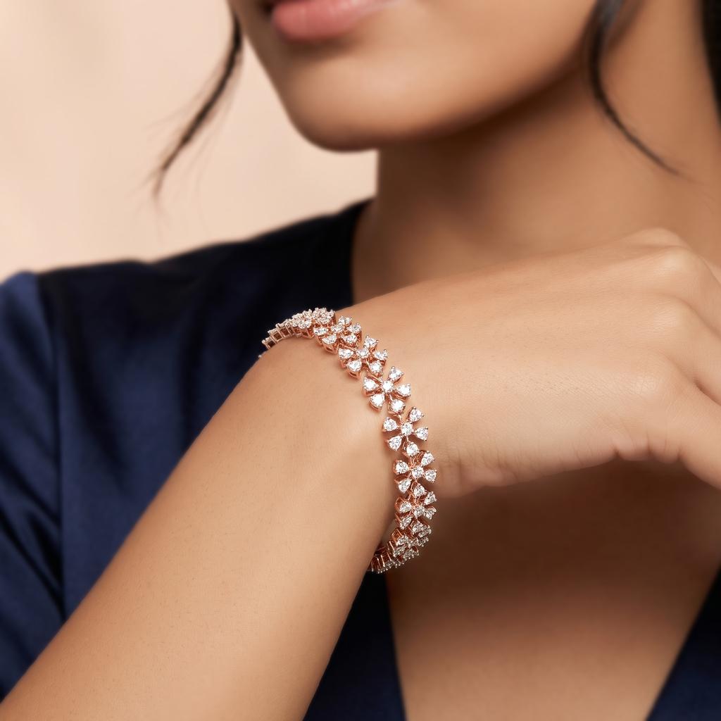 Floral Cluster Diamond Bracelet