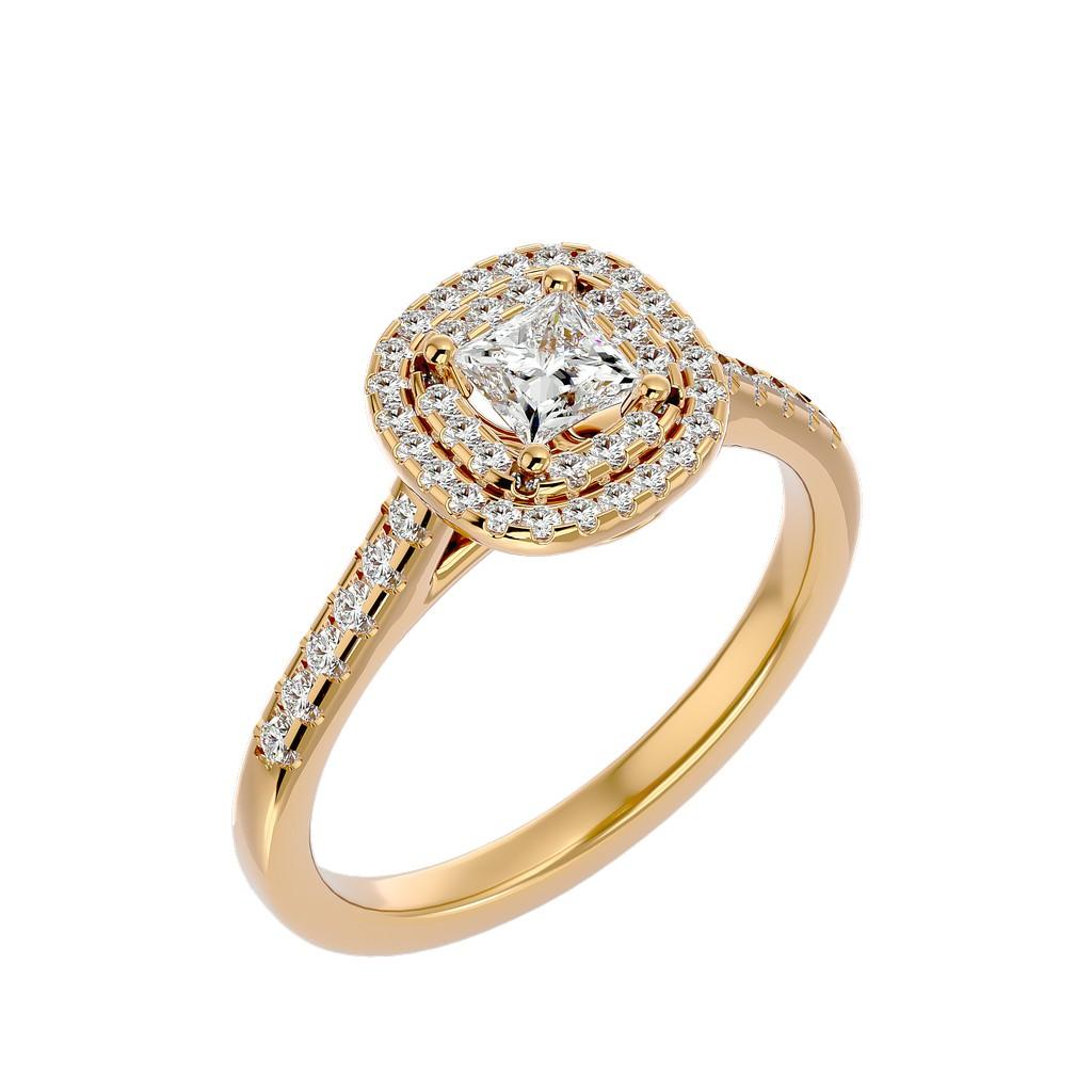 Ardha Cushion Halo Ring