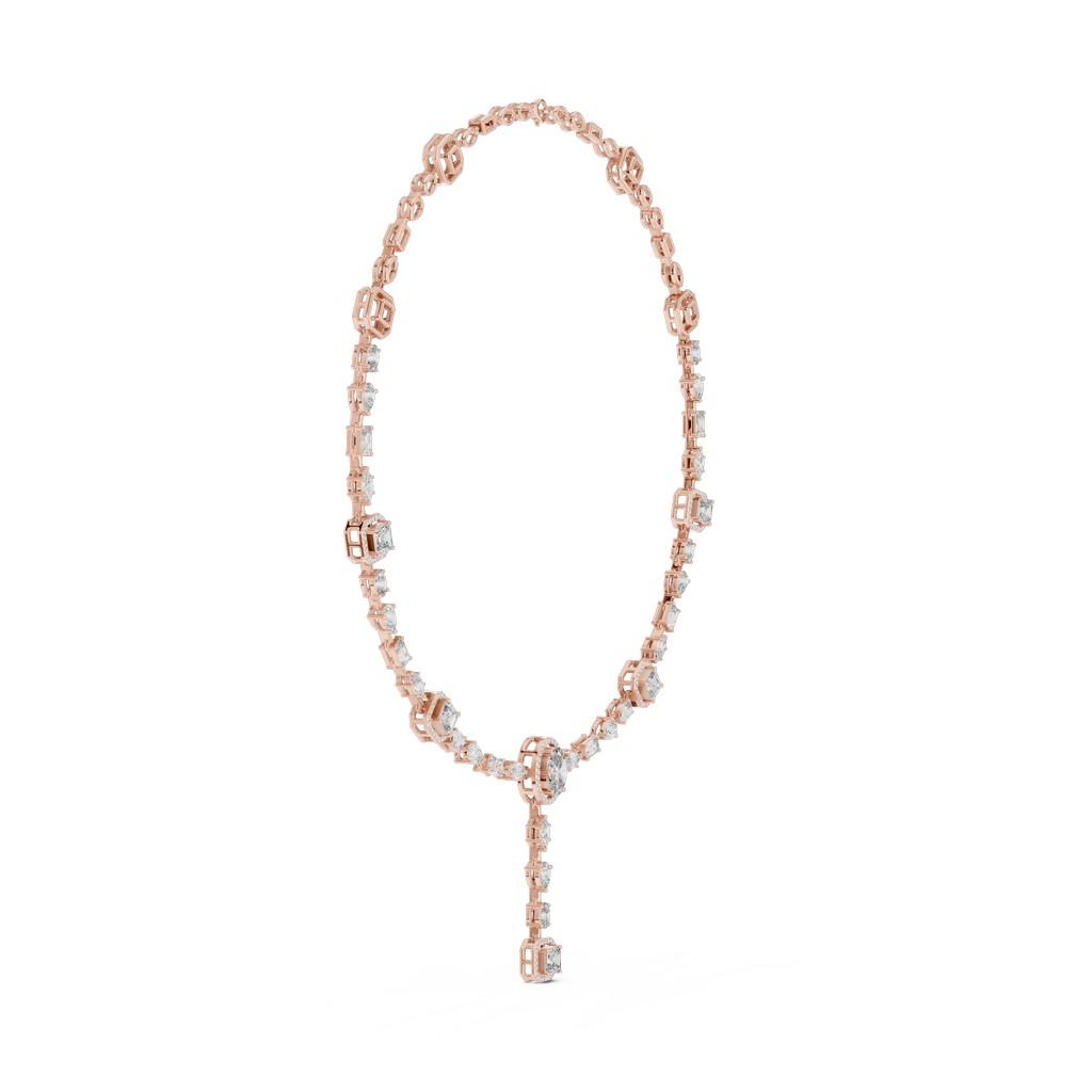 Cascade Emerald Lariat Necklace