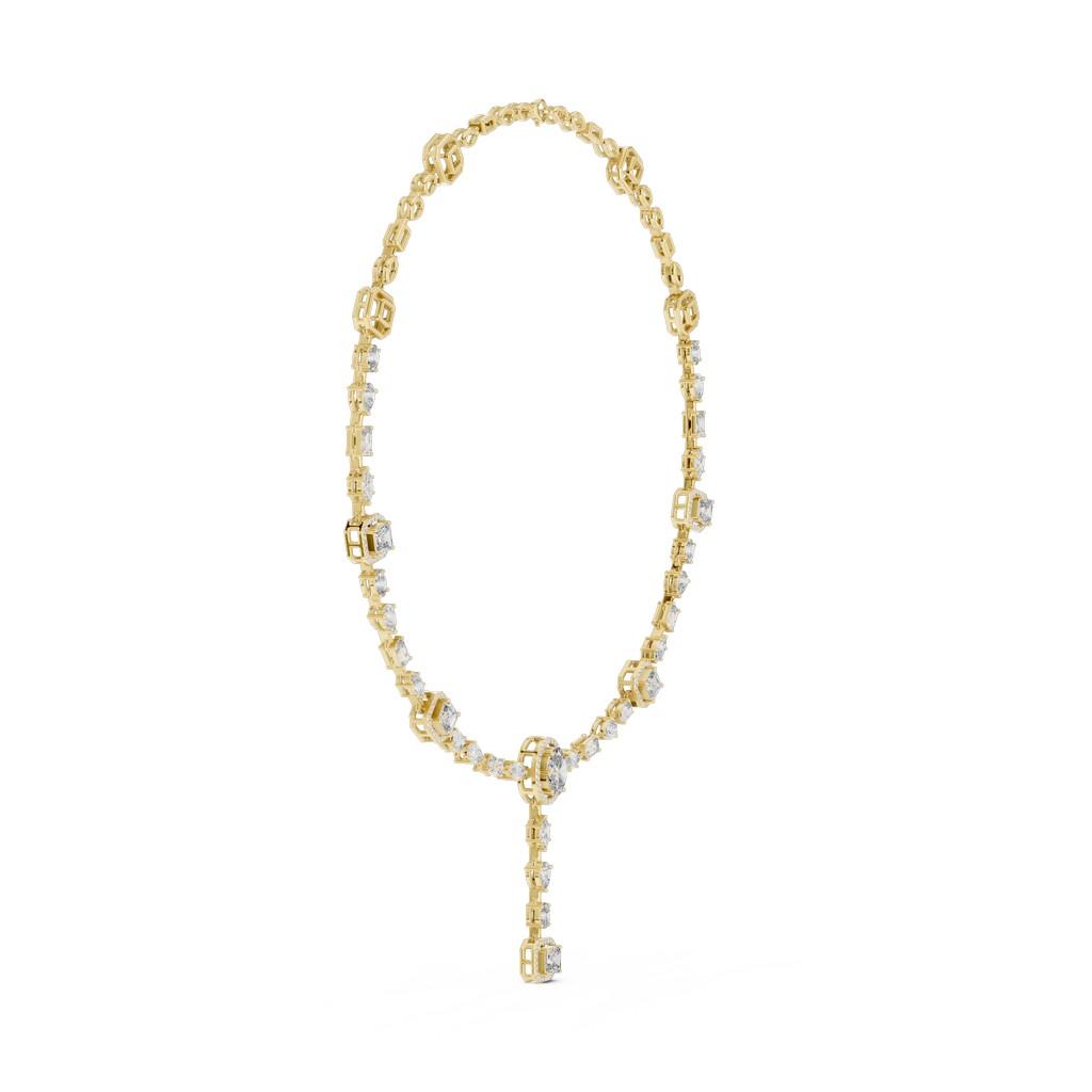 Cascade Emerald Lariat Necklace