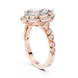 Celestial Pear Halo Ring