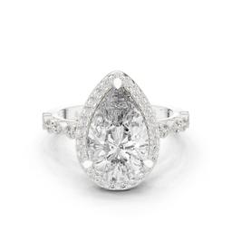 Celestial Pear Halo Ring