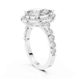 Celestial Pear Halo Ring
