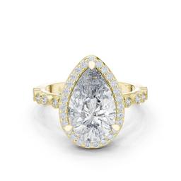 Celestial Pear Halo Ring