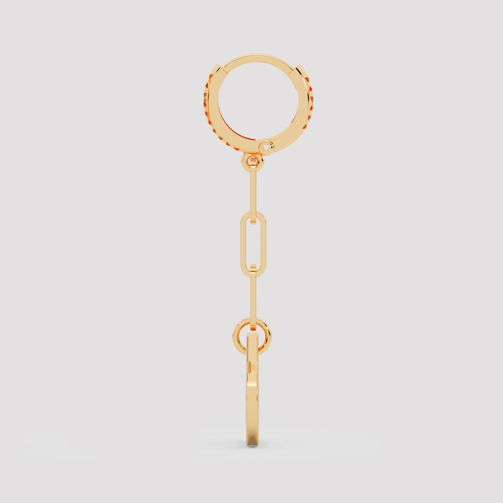 Chain Drop Huggie Earrings