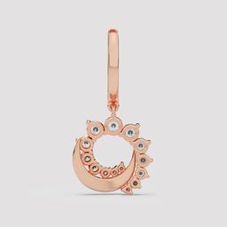 Crescent Moon Hoop Drop Earrings