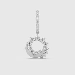 Crescent Moon Hoop Drop Earrings