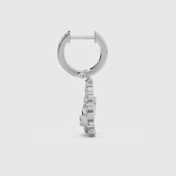 Crescent Moon Hoop Drop Earrings