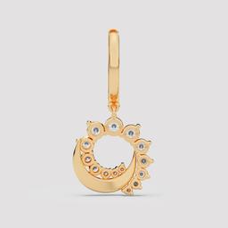 Crescent Moon Hoop Drop Earrings