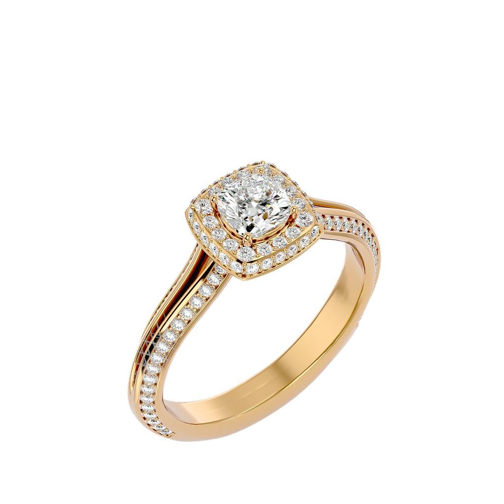 Cushion Splendor Halo Ring