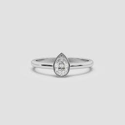 Elegant Pear Solitaire Ring