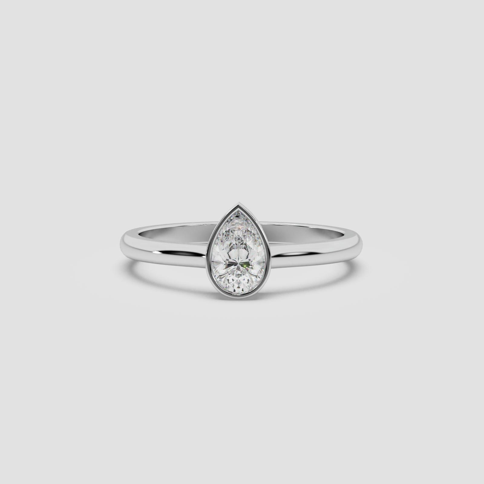 Elegant Pear Solitaire Ring