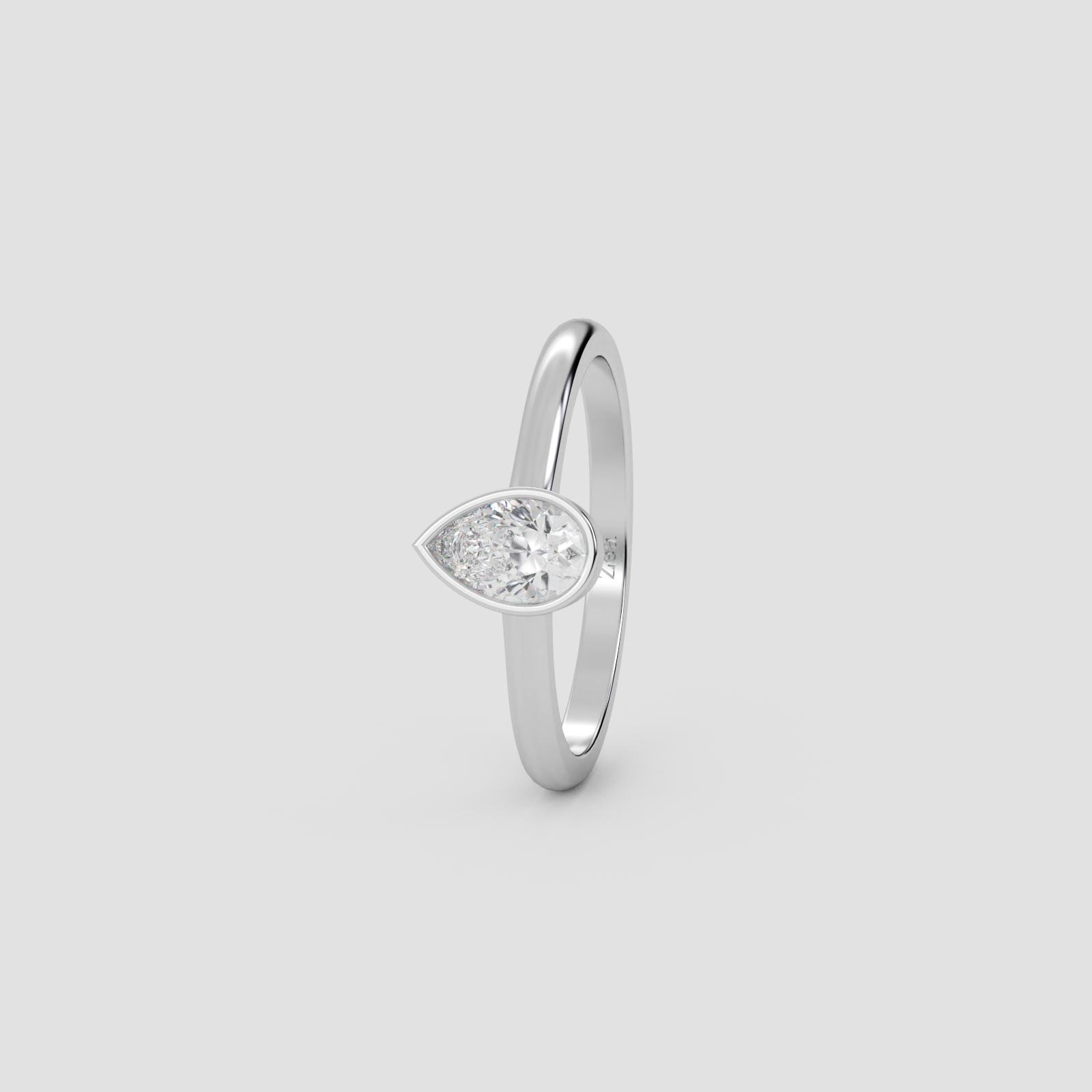 Elegant Pear Solitaire Ring