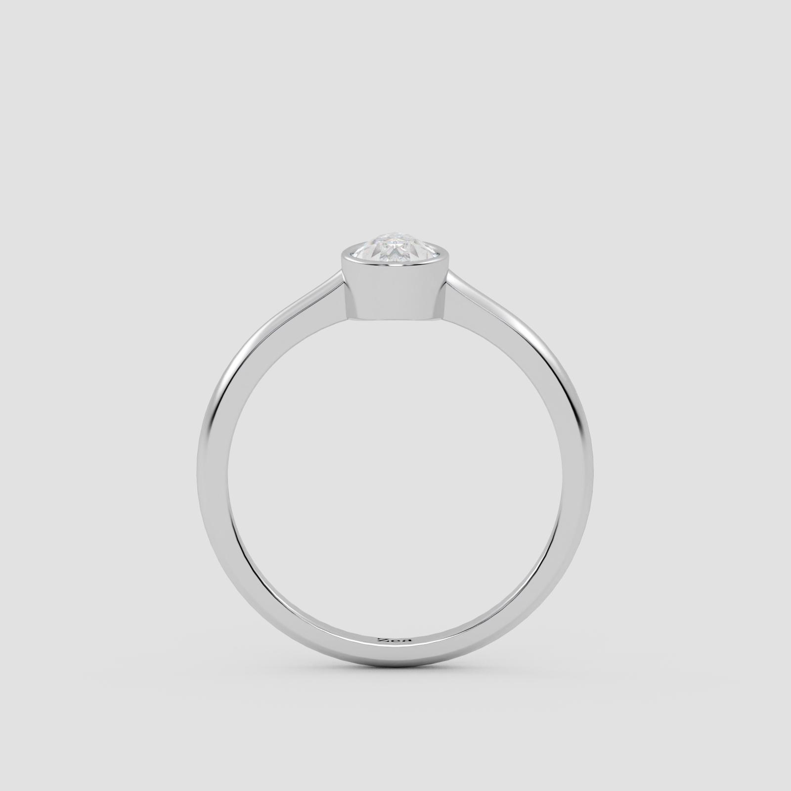 Elegant Pear Solitaire Ring