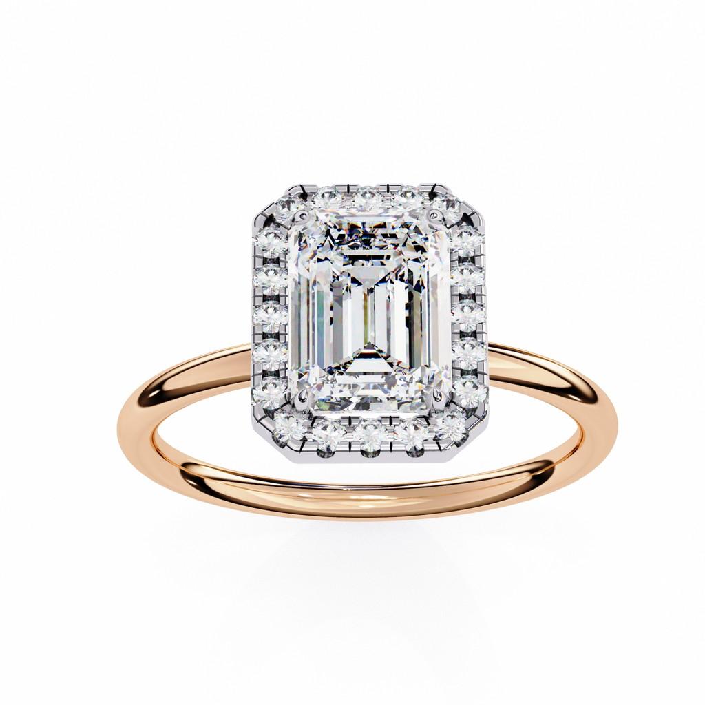 Facette Emerald Halo Ring