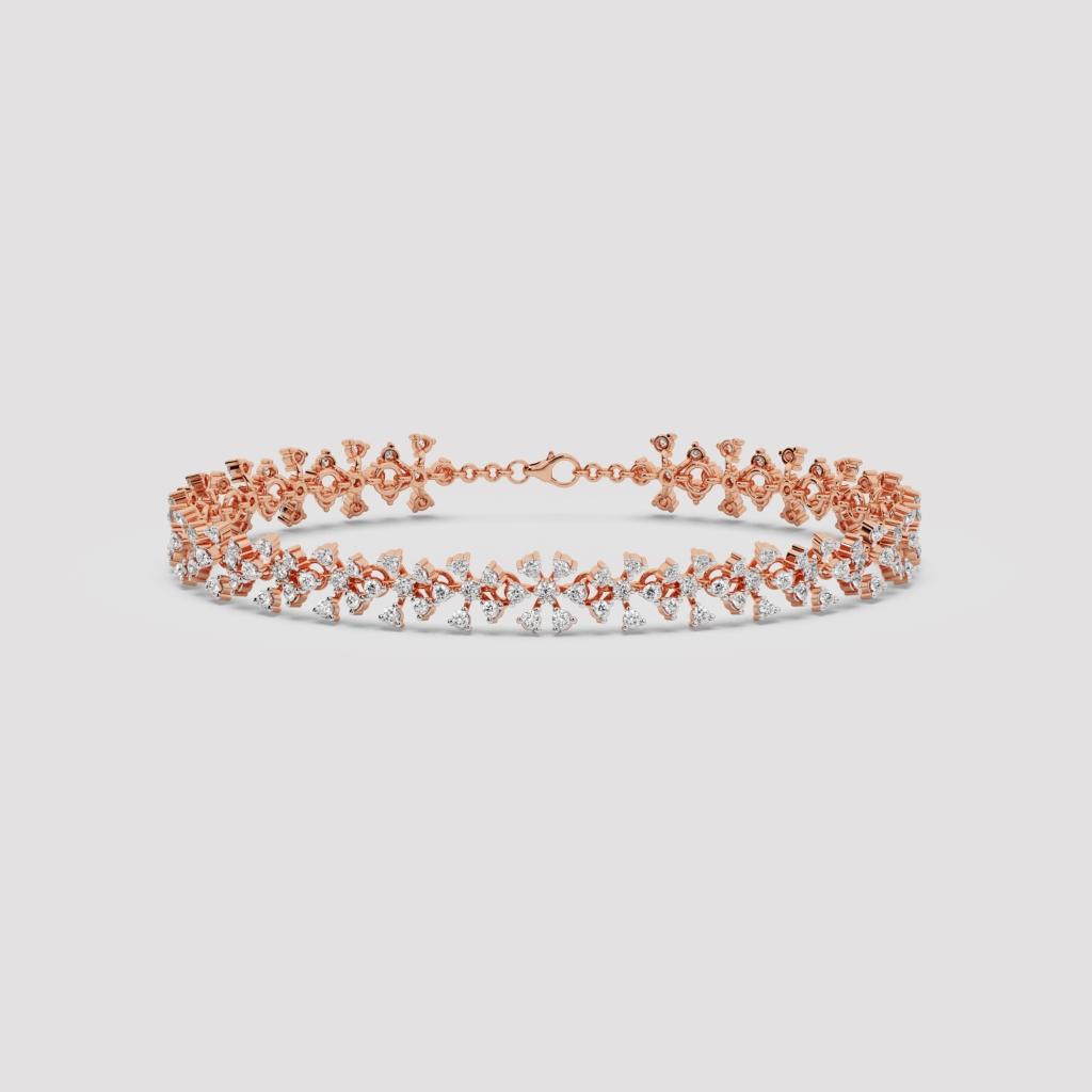 Floral Cluster Diamond Bracelet