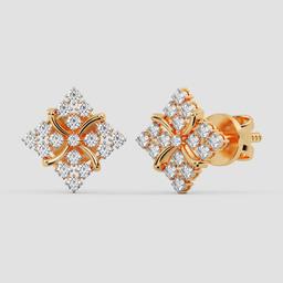 Floral Diamond Cluster Earrings