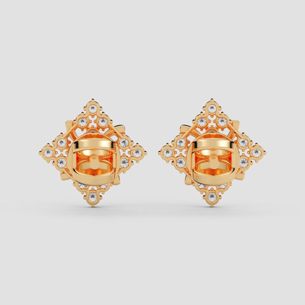 Floral Diamond Cluster Earrings