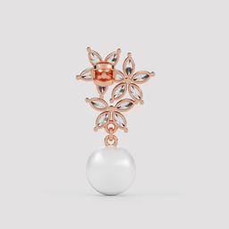 Floral Pearl Drop Earrings