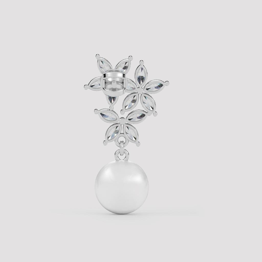 Floral Pearl Drop Earrings