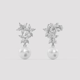 Floral Pearl Drop Earrings