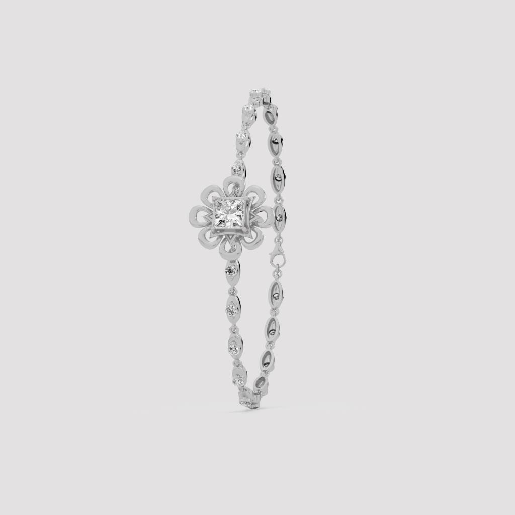 Florette Princess Diamond Floral Bracelet