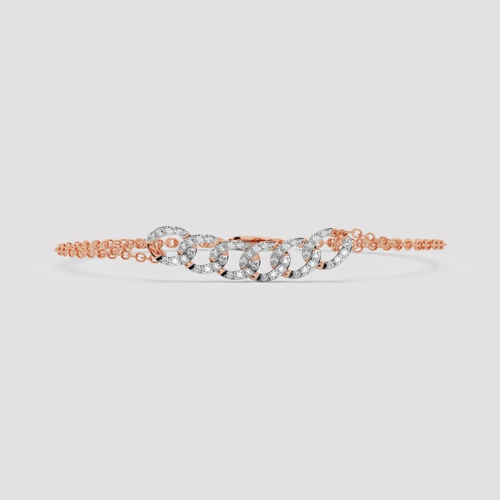 Interlocking Link Diamond Bracelet