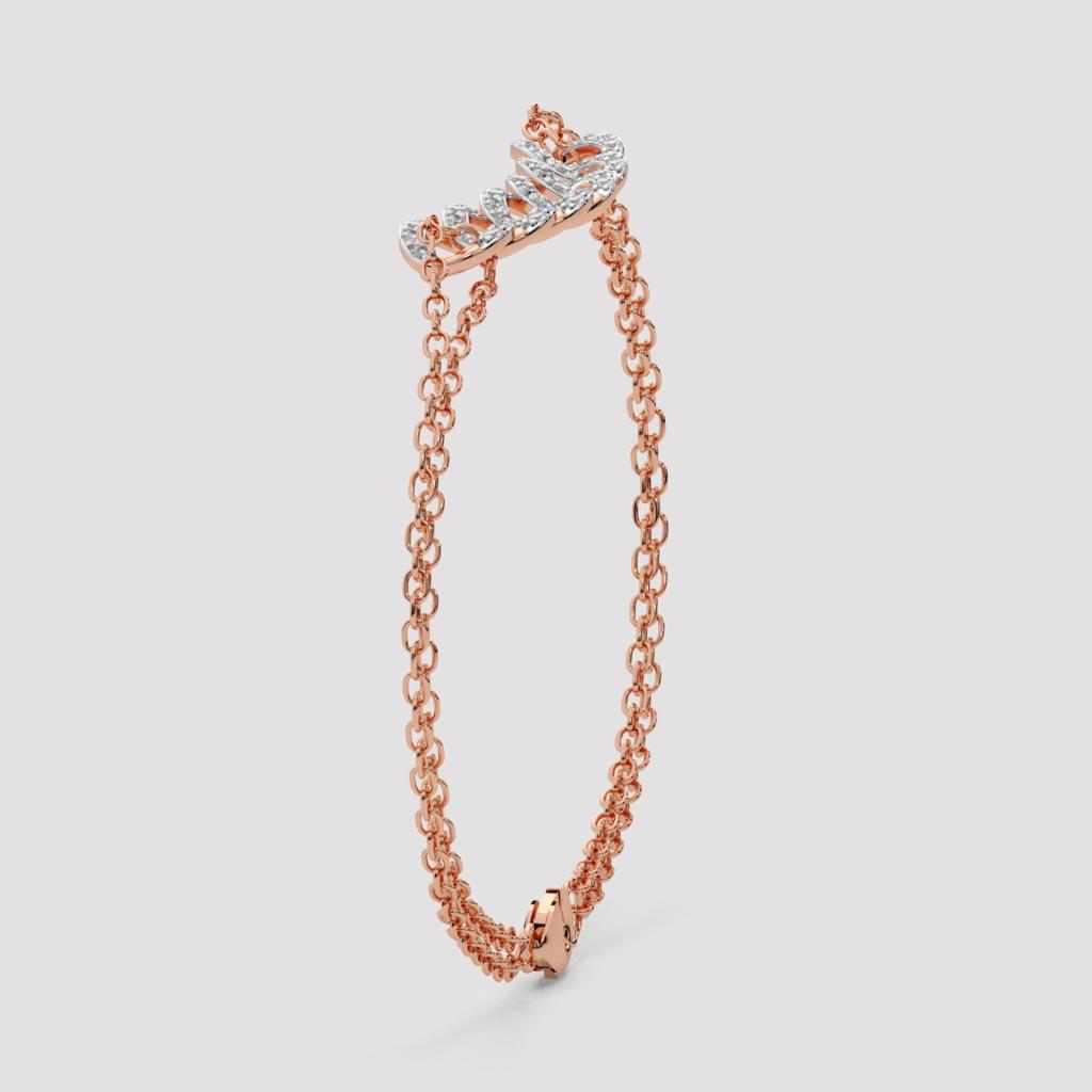 Interlocking Link Diamond Bracelet