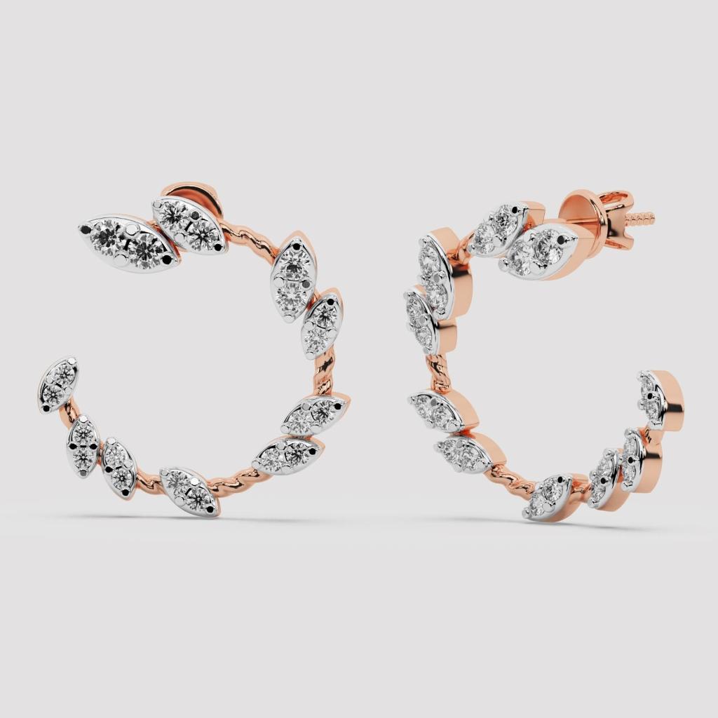 Leaf Wreath Hoop Earrings