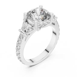 Luminous Cushion Trilogy Ring