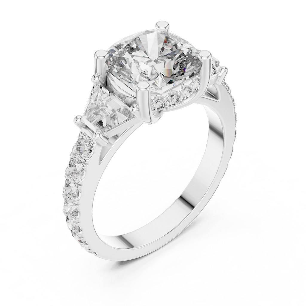 Luminous Cushion Trilogy Ring