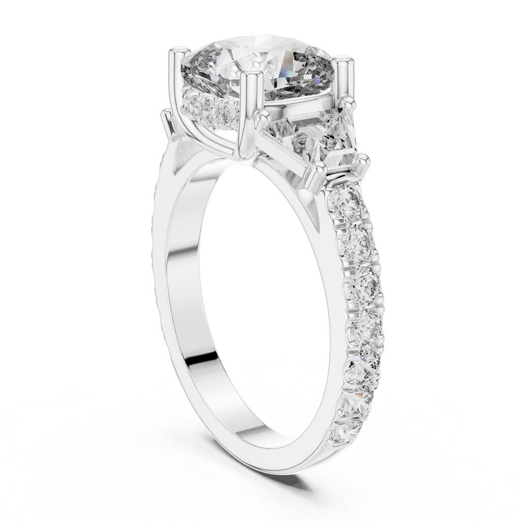 Luminous Cushion Trilogy Ring