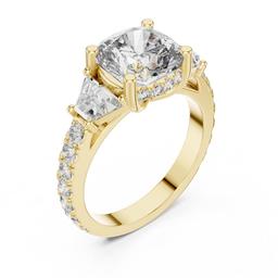 Luminous Cushion Trilogy Ring