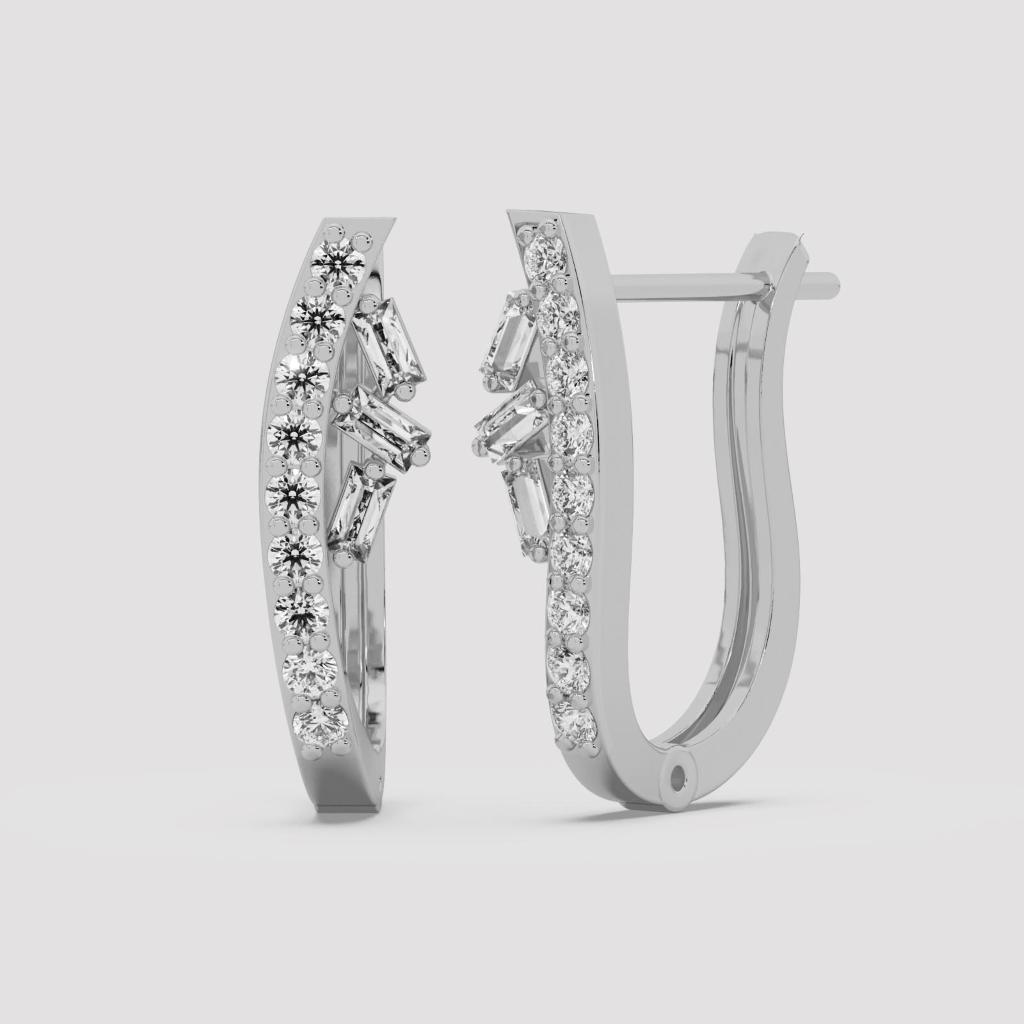 Mixed Shape Diamond Hoops