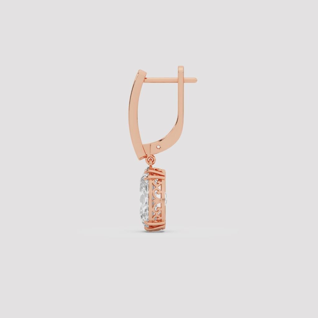 Oval Diamond Drop Earrings