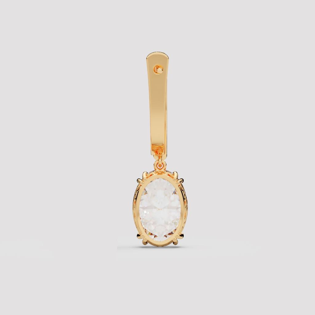Oval Diamond Drop Earrings