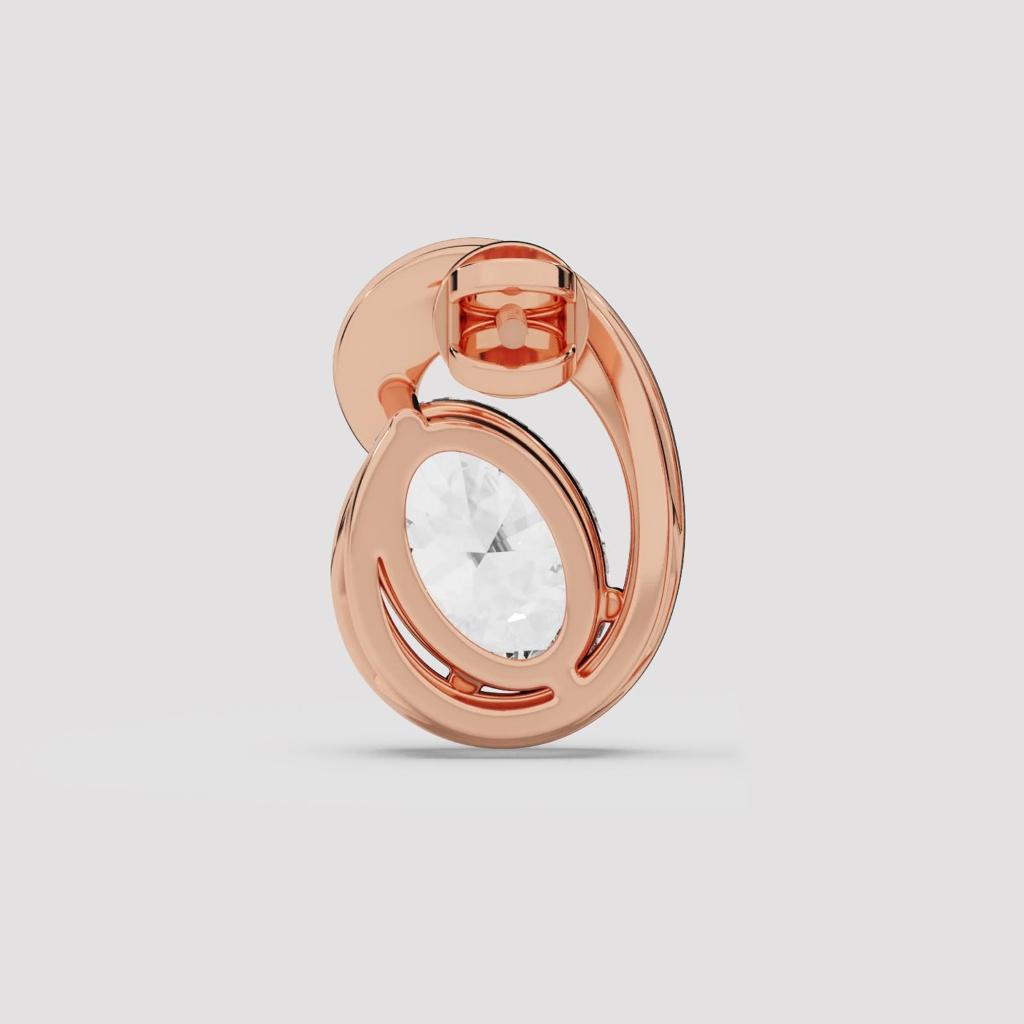 Oval Diamond Teardrop Studs